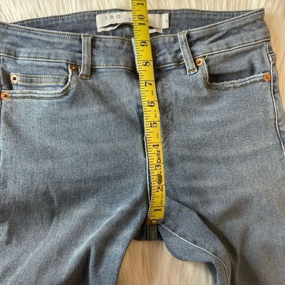 IRO Skinny Mid Rise Jeans Raw Hem Size 26 - Picture 7 of 9